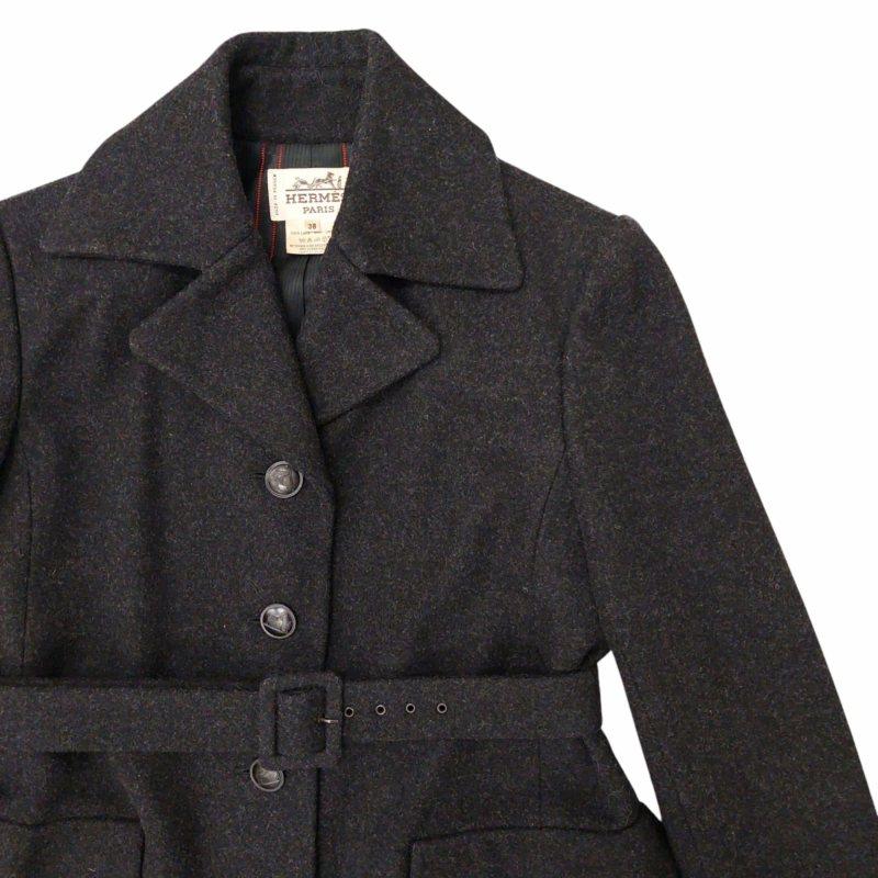 HERMES（エルメス） 美品 ヴィンテージ 90s ベルテッド ウールコート