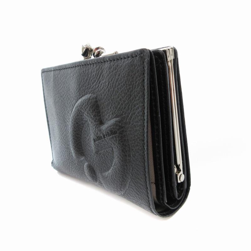 ミラショーン mila schon 美品 二つ折り財布 ウォレット レザー ロゴ
