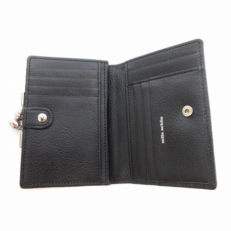 ミラショーン mila schon 美品 二つ折り財布 ウォレット レザー ロゴ