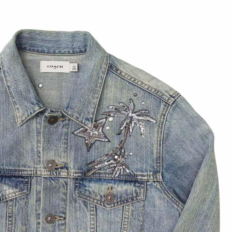 COACH コーチ Embellished DENIM Jacket デニムジャケット G