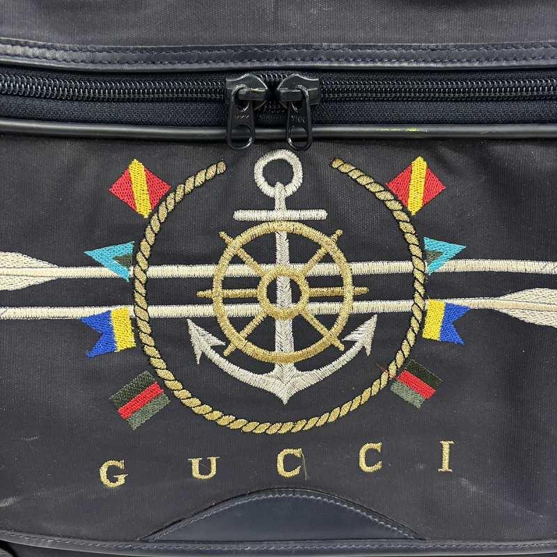 GUCCI（グッチ） ボストンバッグ ハンドバッグ 旅行カバン 刺繍 マリン