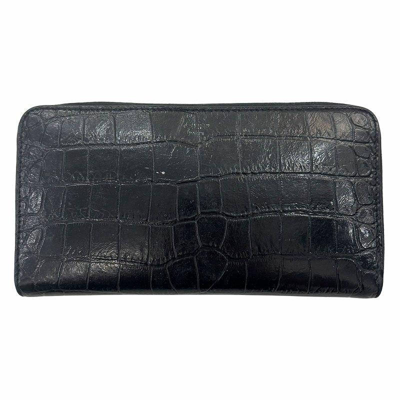 CELINE（セリーヌ） 長財布 ウォレット クロコ型押し レザー ラウンド