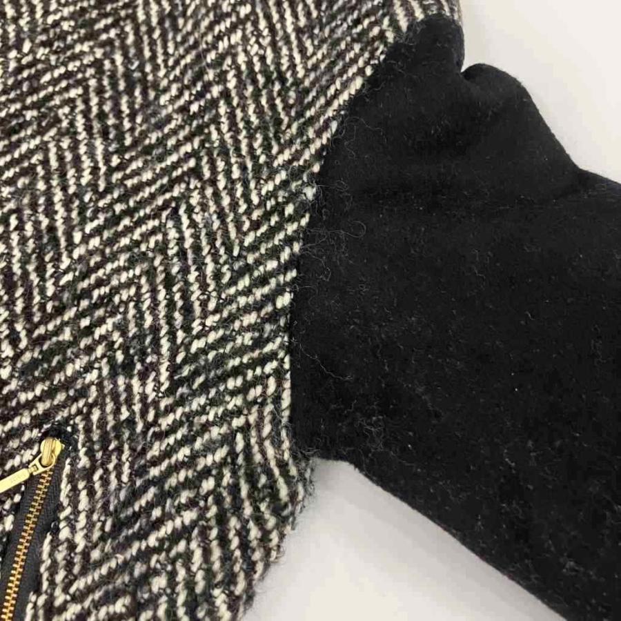 ノーリーズ Nolley's ツイードジャケット ノーカラー ブルゾン モヘア