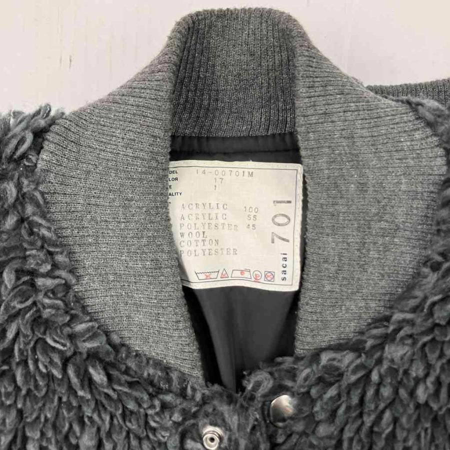 サカイ sacai 14AW ボアブルゾン 切替 スタジャン 1 S 紺 ネイビー 