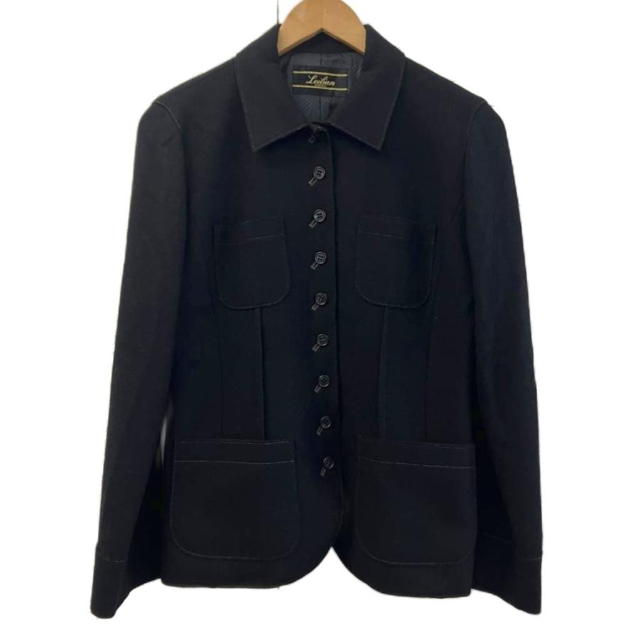 レディース 【美品】 Leilian 長袖ウールジャケット ジップアップ 9 黒 