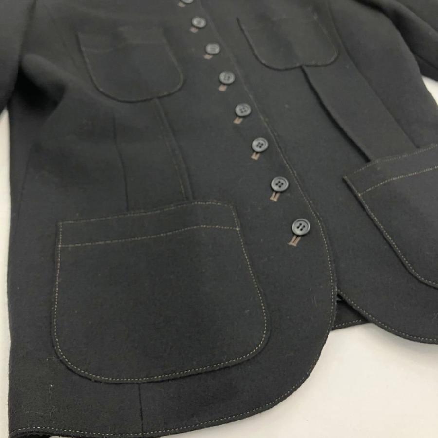 美品】 Leilian 長袖ウールジャケット ジップアップ 9 黒 千鳥格子