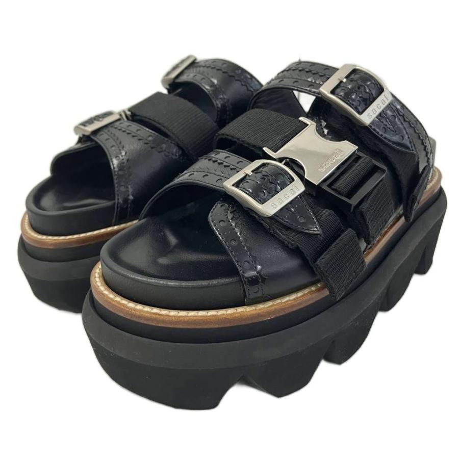 サカイ sacai 23SS Wingtip Sandals サンダル 厚底 レザー 黒 ブラック