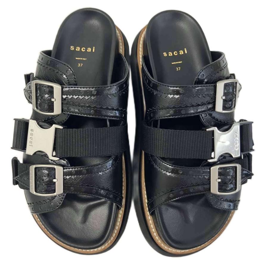サカイ sacai 23SS Wingtip Sandals サンダル 厚底 レザー 黒 ブラック