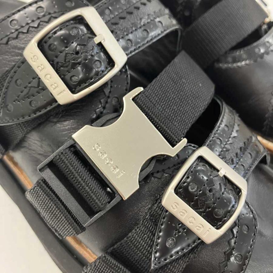 サカイ sacai 23SS Wingtip Sandals サンダル 厚底 レザー 黒 ブラック