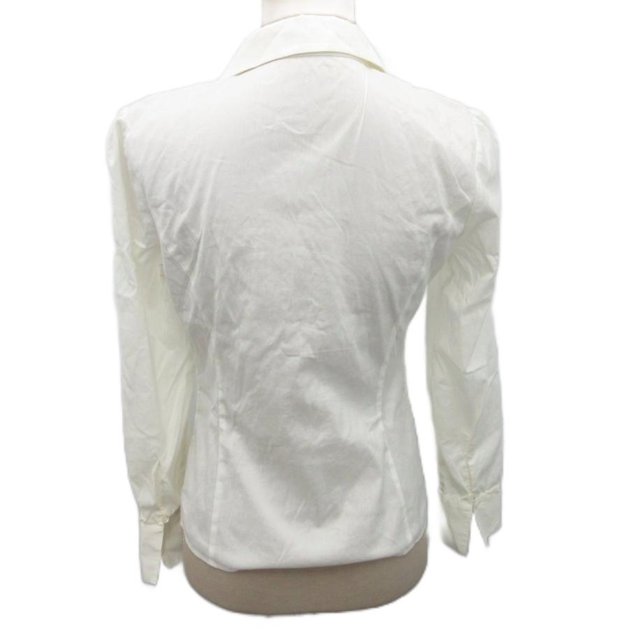 アナイ ANAYI ブラウス シャツ フリル 長袖 38 M 白 ホワイト 13916-15