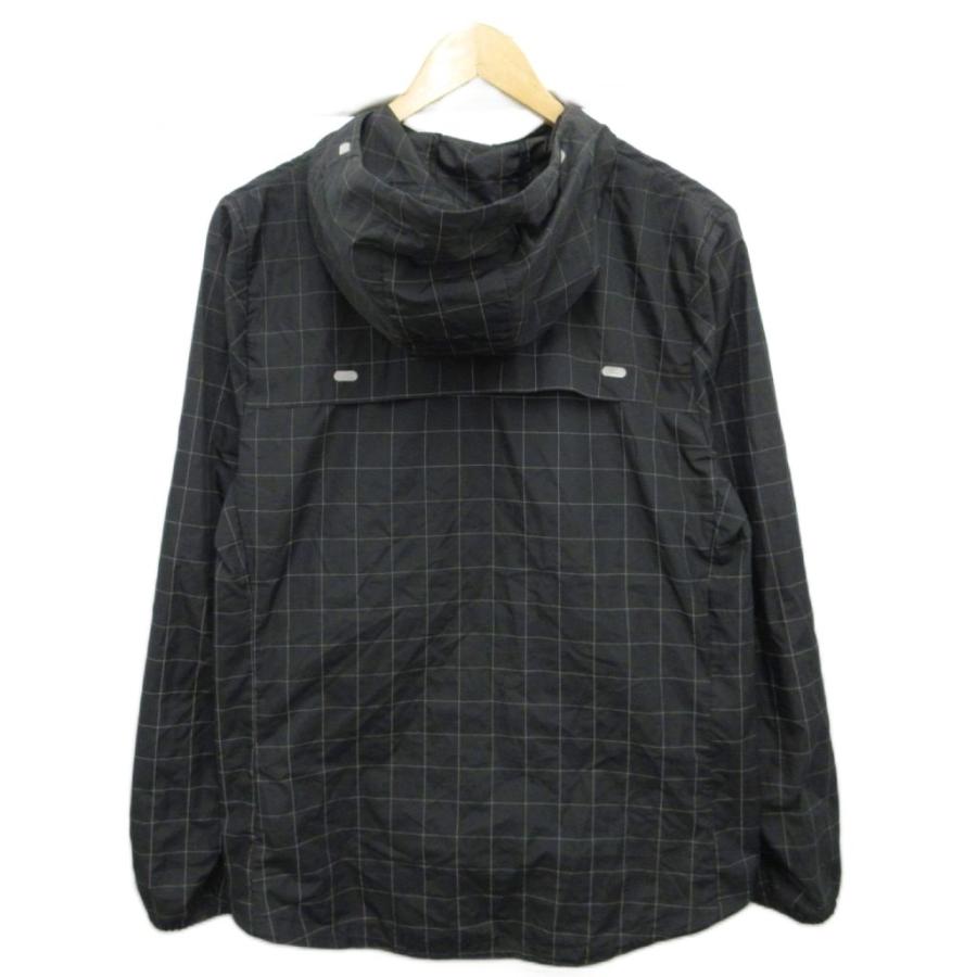 00s NIKE オンブレチェック ナイロンジャケット y2k ドローコード NIKE 00s y2k ナイロンジャケット ネイビー チェック 刺繍ロゴ