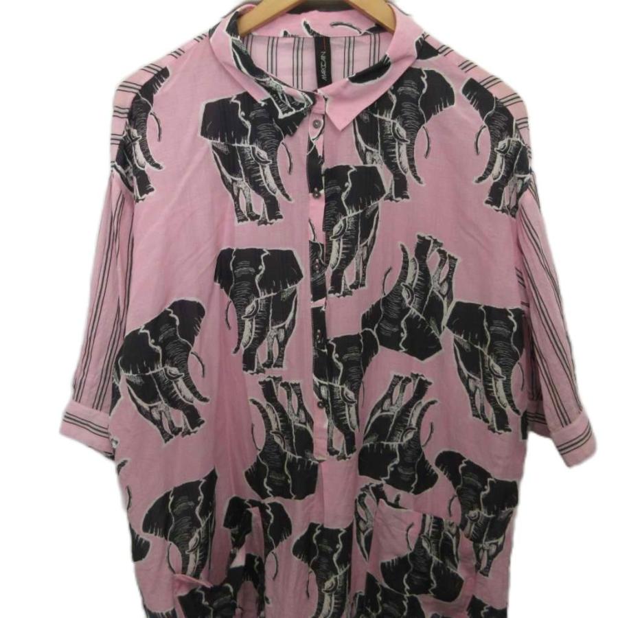 マークケイン MARC CAIN シャツワンピース 半袖 ミモレ ロング