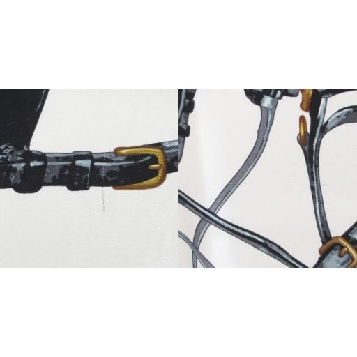 HERMES エルメス カレ90 Brides Rebelles 馬具の抵講 大判