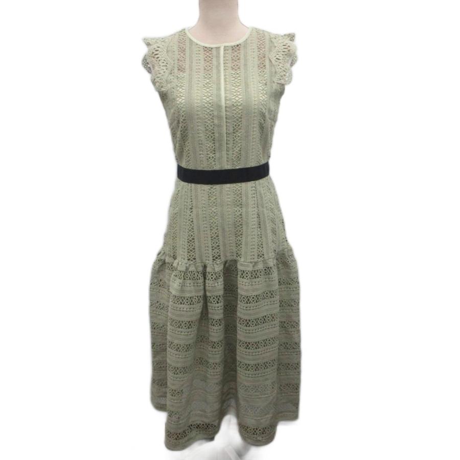 セルフォード CELFORD ストライプレース切り替えドレス ワンピース