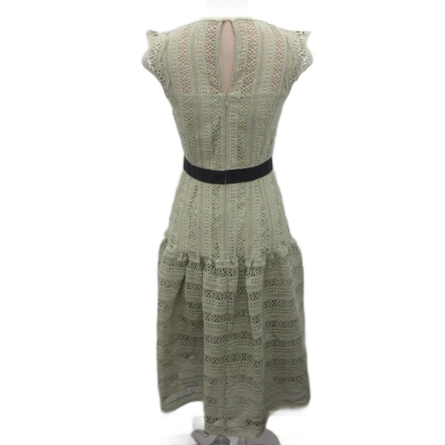 セルフォード CELFORD ストライプレース切り替えドレス ワンピース