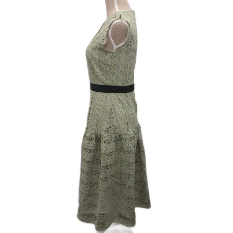 セルフォード CELFORD ストライプレース切り替えドレス ワンピース