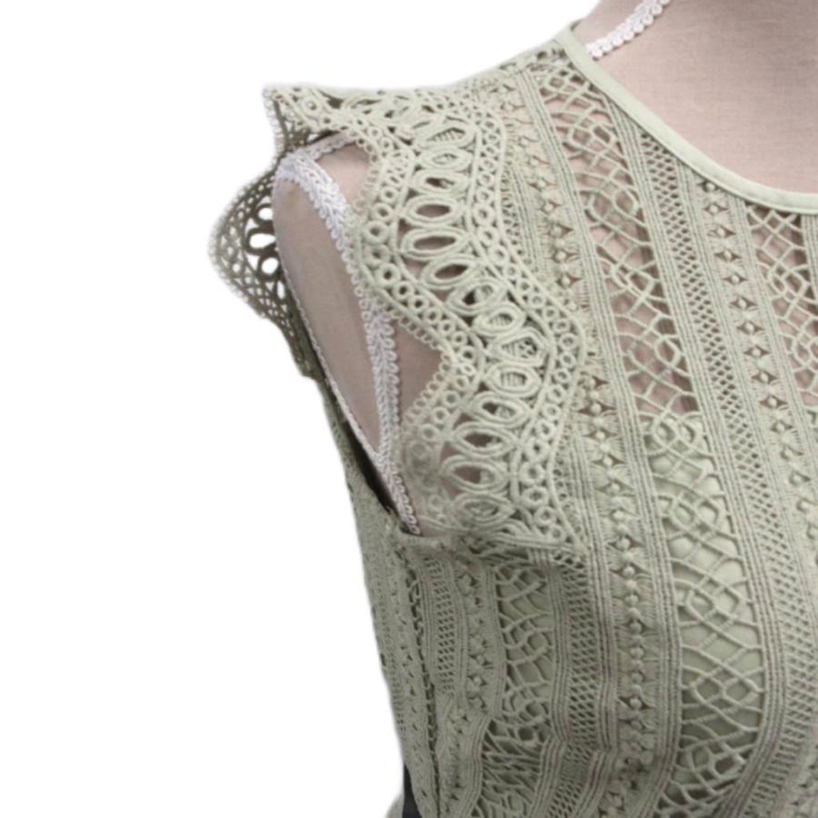 セルフォード CELFORD ストライプレース切り替えドレス ワンピース