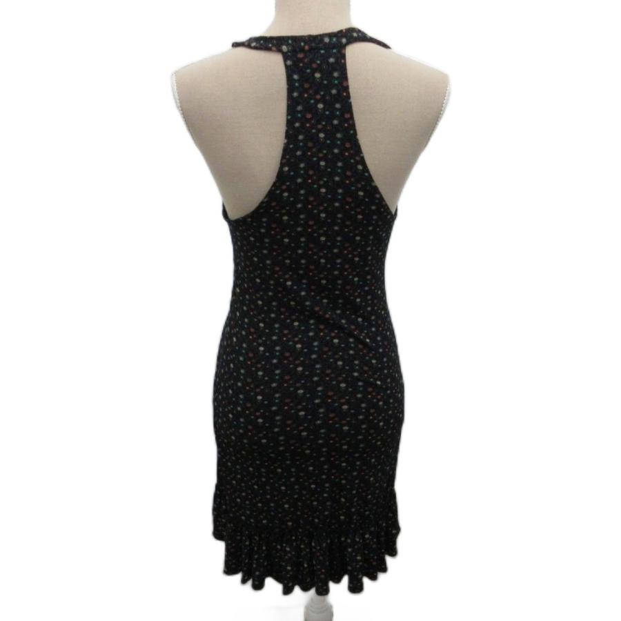 クーカイ KOOKAI ノースリーブワンピース ひざ丈 総柄 花柄 1 黒