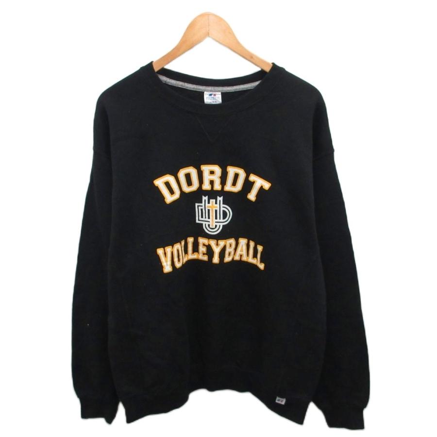 ラッセル RUSSELL ATHLETIC 古着 トレーナー スウェット プリント L 黒