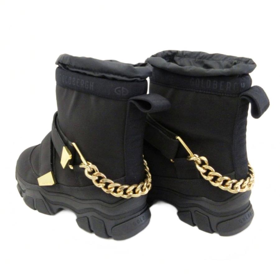 【中古】ゴールドバーグ GOLDBERGH 美品 ショートブーツ スノー チェーン ロゴ ストラップ ゴールド金具 38 約25cm ゴールドバーグ GOLDBERGH 美品 ショートブーツ スノーブーツ チェーン