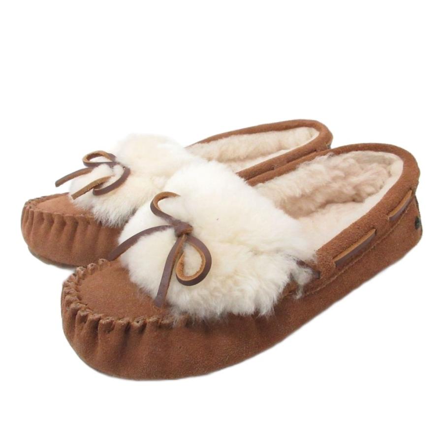 エミュー emu Australia リボンファーモカシンシューズ フラット