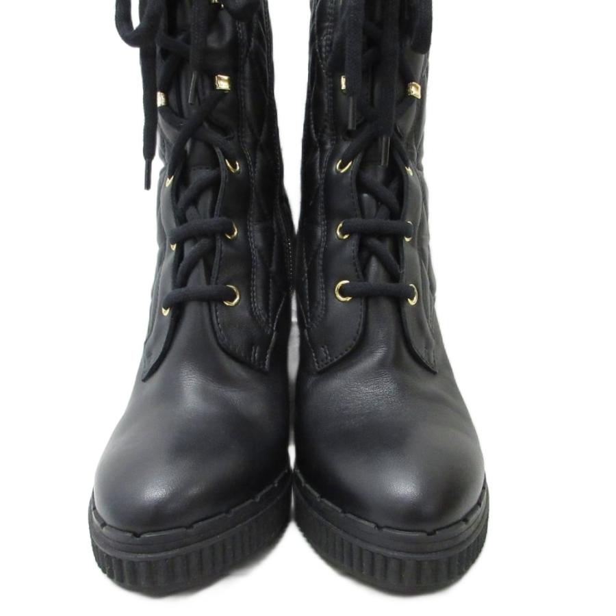 トッズ TOD'S 美品 ブーツ ハイヒール チャンキーヒール キルティング