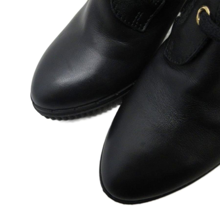 【中古】トッズ 美品 ブーツ ハイヒール チャンキーヒール キルティングレザー レースアップ ジップアップ 35 22cm トッズ TOD'S 美品 ブーツ ハイヒール チャンキーヒール キルティング