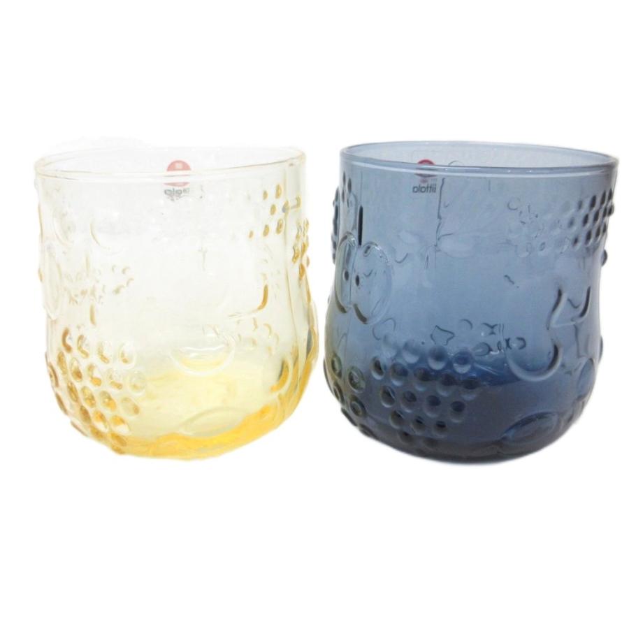 未使用品 iittala イッタラ フルッタ タンブラー グラス 2 点セット 青