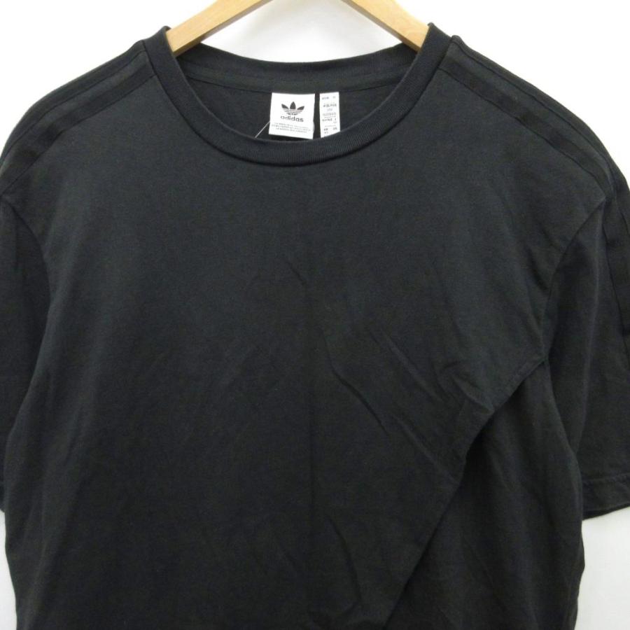 adidas アディダス チュニック ワンピース カットソー 変形 半袖 黒