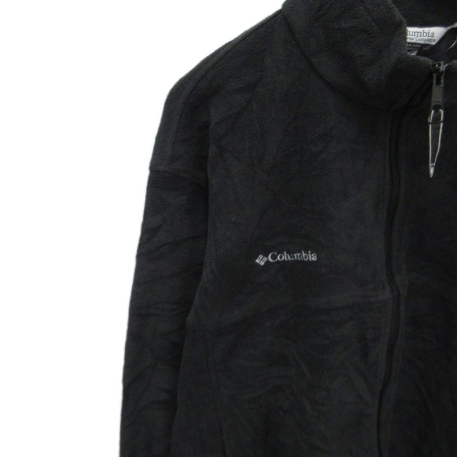 コロンビア Columbia フリースジャケット ブルゾン ロゴ刺繍 XL 黒