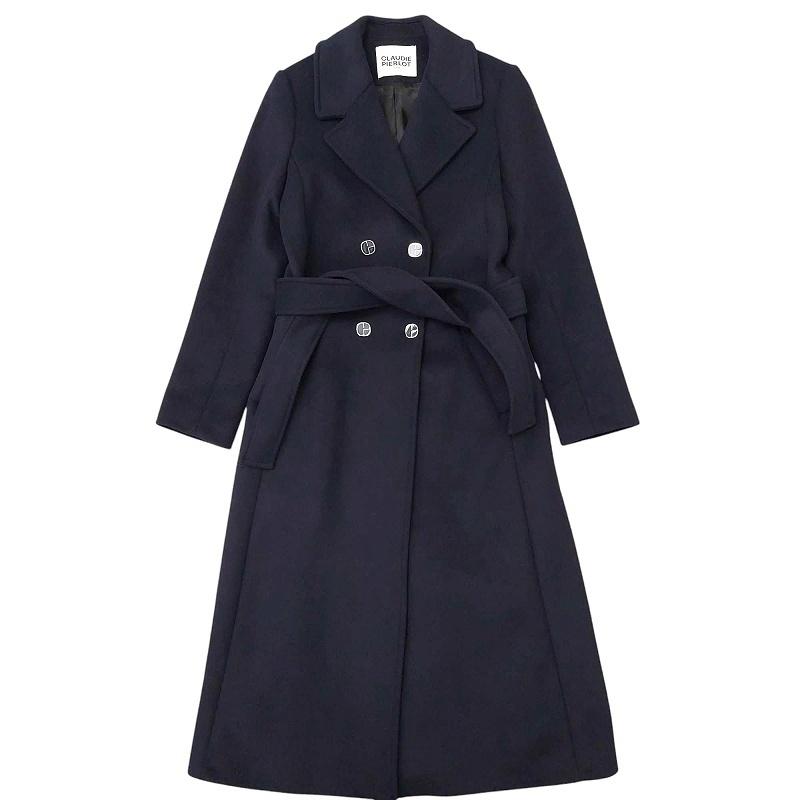 【中古】クローディピエルロ Wool Blend Trench Coat ウール混 トレンチコート ロングコート ダブルブレスト 36 クローディピエルロ CLAUDIE PIERLOT Wool Blend Trench Coat ウール混
