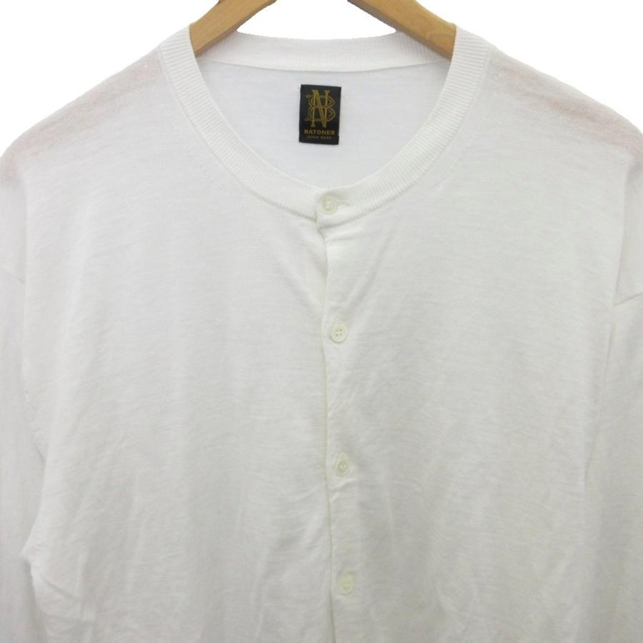 【中古】バトナー BATONER 24SS クルーネックカーディガン ニット オーバーサイズ 薄手 3 白 ホワイト BN-24SM-052 バトナー BATONER 24SS クルーネックカーディガン ニット オーバー