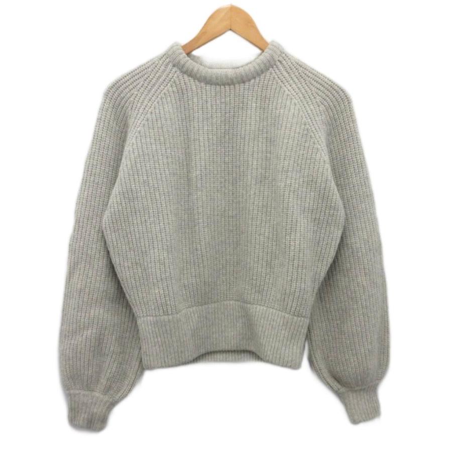 DEMYLEE グレー ニット セーター XS DEMYLEE（デミリー） 美品 ニット セーター 長袖 ウール 編み込み
