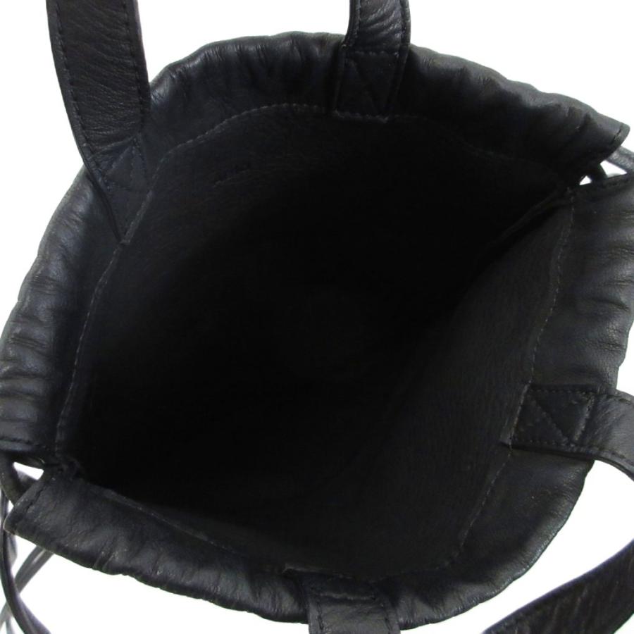 aeta アエタ ナップサック 巾着 リュックサック レザー 黒 ブラック