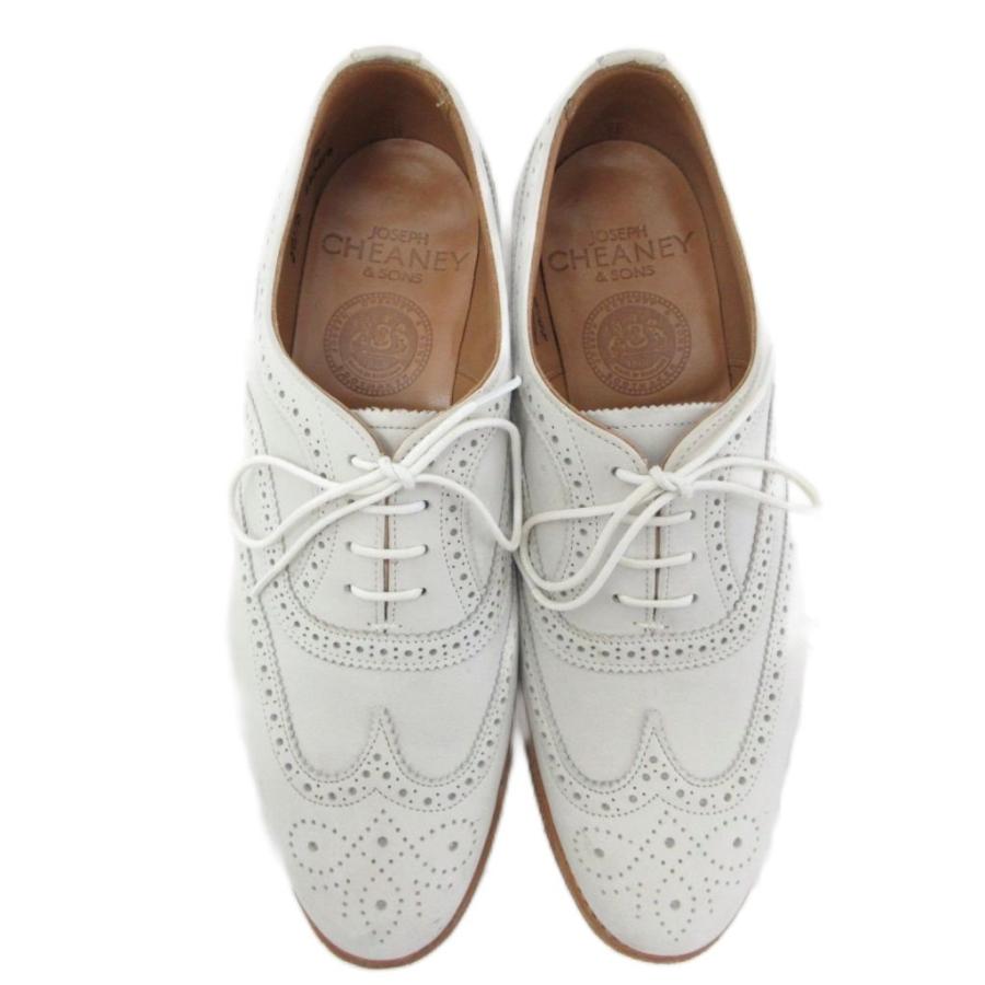 チーニー CHEANEY ドレスシューズ ウィングチップ 靴 白 ホワイト 4 約