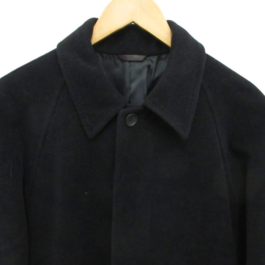 ダーバン DURBAN ステンカラーコート ジャケット アンゴラ混 黒