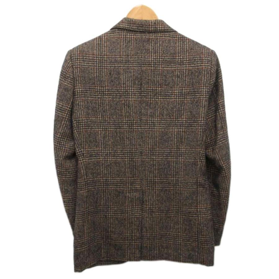【中古】エルネスト ELNEST 美品 テーラードジャケット ブレザー チェック ウール 茶 ブラウン 46 約M メンズ エルネスト ELNEST 美品 テーラードジャケット ブレザー チェック