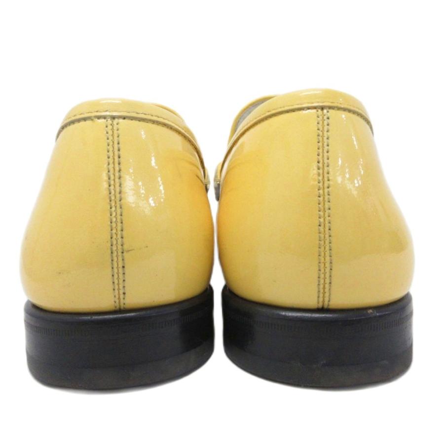 サルバトーレフェラガモ イエロー レザー ローファー 金属バックル