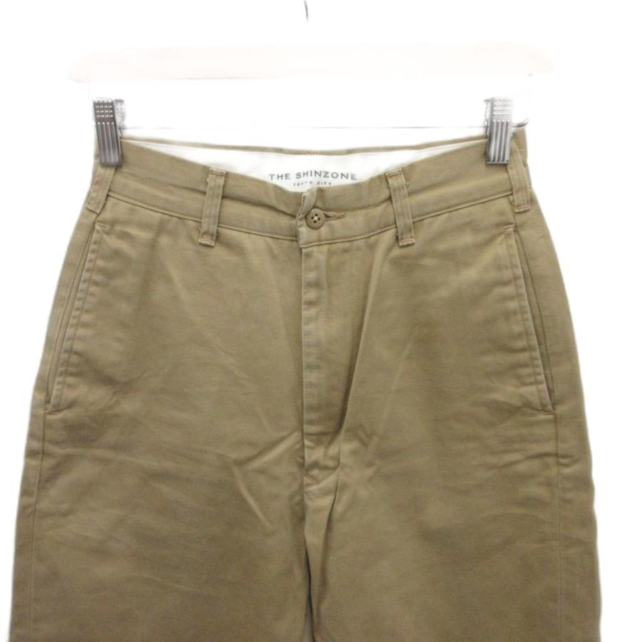 【美品】THE SHINZONE ベージュ チノパン34 シンゾーン Shinzone ハイウェストチノパンツ ワイド 34 ベージュ