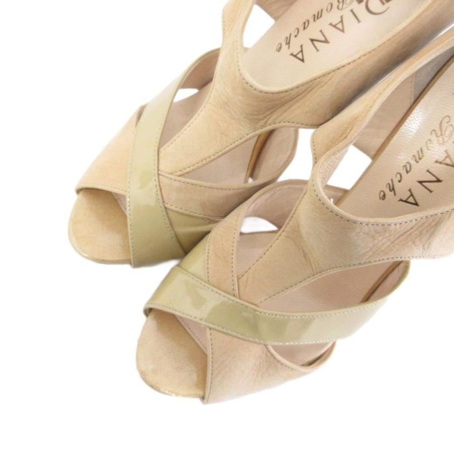 DIANA（ダイアナ） エナメルサンダル ハイヒール チャンキーヒール