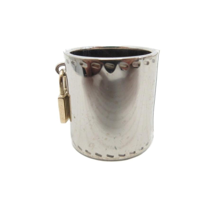 エルメス　HERMES スカーフリング　シルバーメタリック　メンズ HERMES（エルメス） スカーフリング カデナ ロック チャーム シルバー