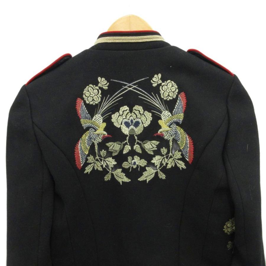 ZARA ザラ ナポレオンジャケット 金ボタン 刺繍 鳥 華 和柄 ブラック S ZARA（ザラ） 未使用品 タグ付き ナポレオンジャケット 和柄刺繍 長袖