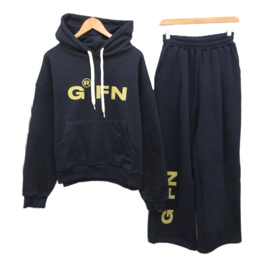 未使用品 タグ付き GRFN GALLERY スウェットセットアップ プルオーバーパーカー フーディー スウェットパンツ S 紺 ネイビー ...