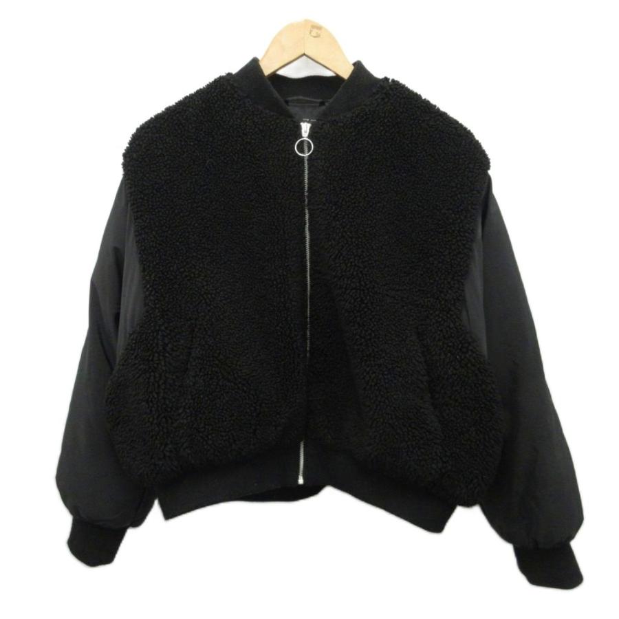 サカイ sacai ボアジャケット ブルゾン 切替 黒 ブラック M レディース 