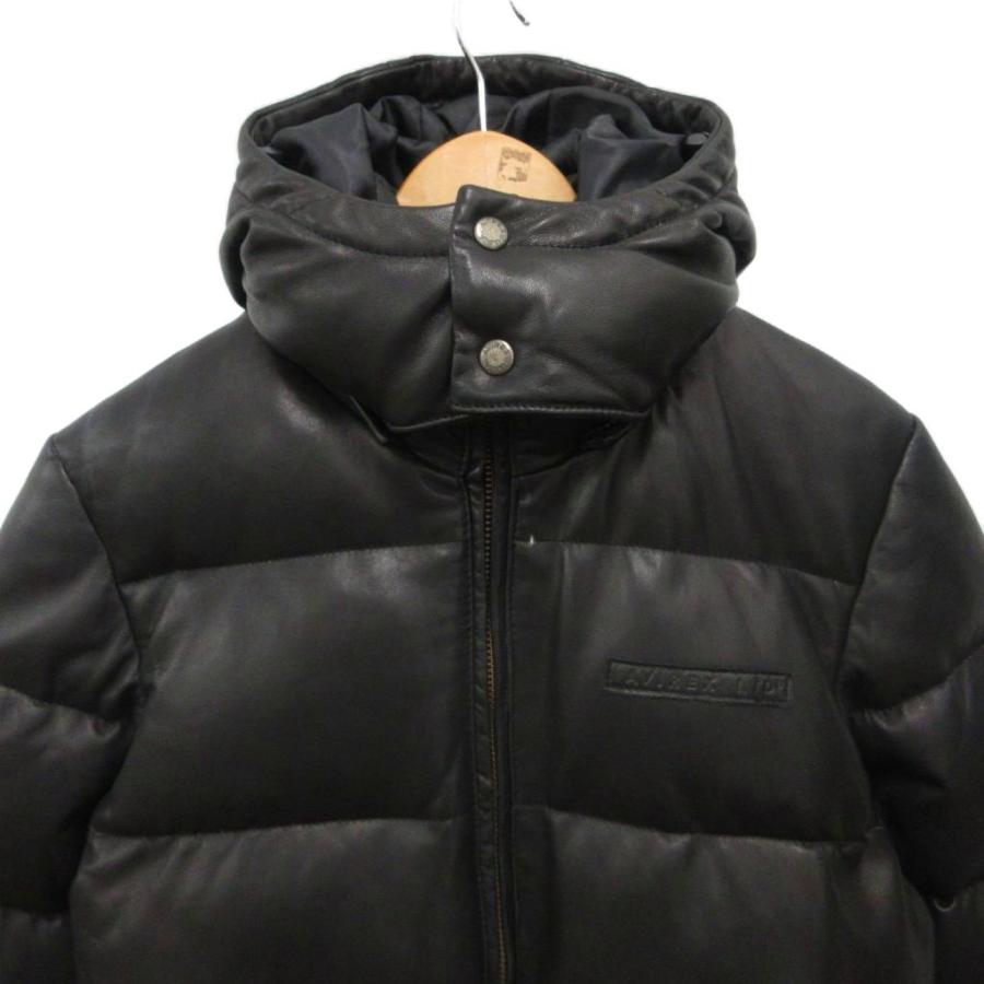 AVIREX（アヴィレックス） ラムレザー ダウンジャケット フーデット