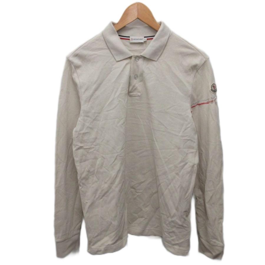 MONCLER ポロシャツ ベージュ メンズ Mサイズ MONCLER（モンクレール） ポロシャツ 長袖 ロゴ L ベージュ 84093