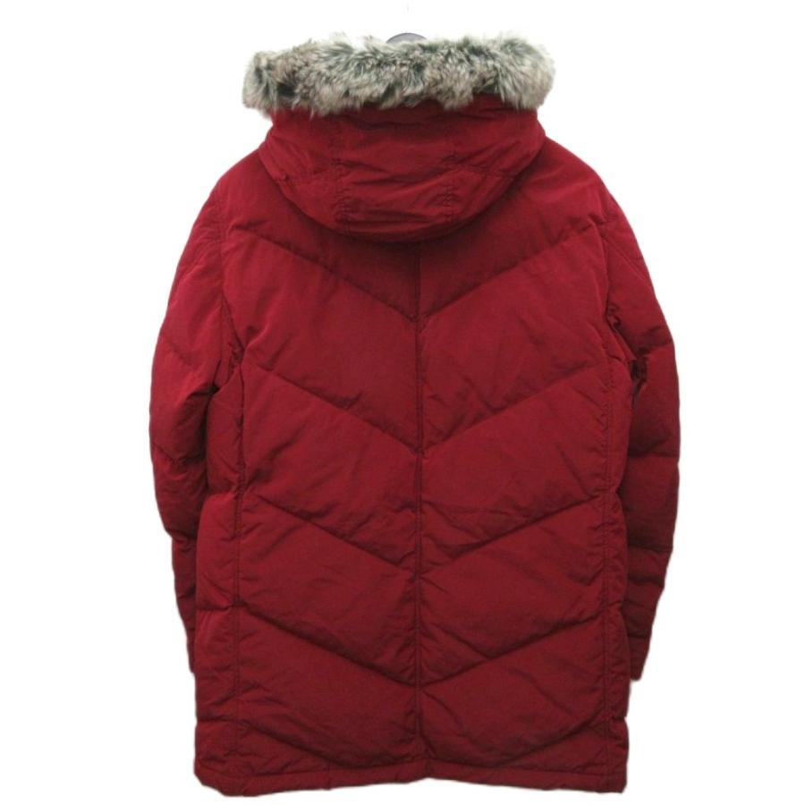 未使用品 ジョセフアブード JOSEPH ABBOUD タグ付き Pe/Nyピーチ ダウンコート フェイクファー ロング丈 フード L 赤 レッド メンズ