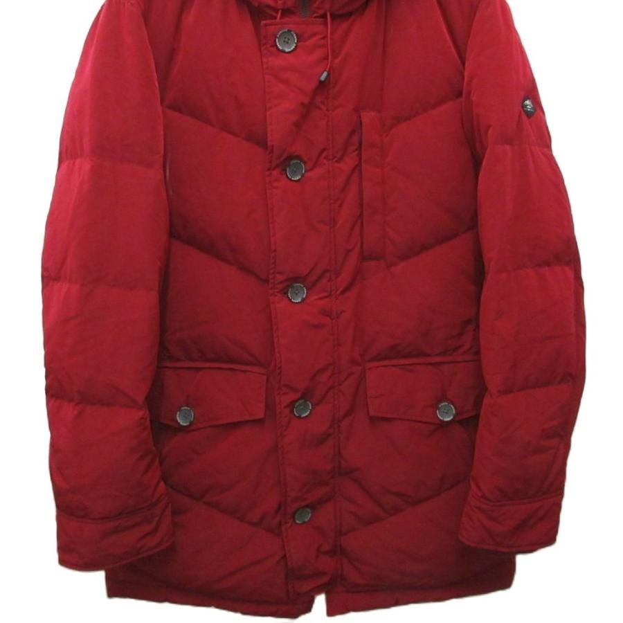 未使用品 ジョセフアブード JOSEPH ABBOUD タグ付き Pe/Nyピーチ ダウンコート フェイクファー ロング丈 フード L 赤 レッド メンズ
