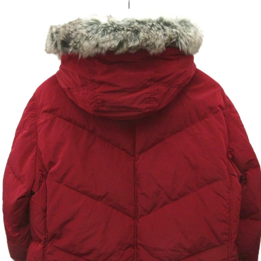 未使用品 ジョセフアブード JOSEPH ABBOUD タグ付き Pe/Nyピーチ ダウンコート フェイクファー ロング丈 フード L 赤 レッド メンズ