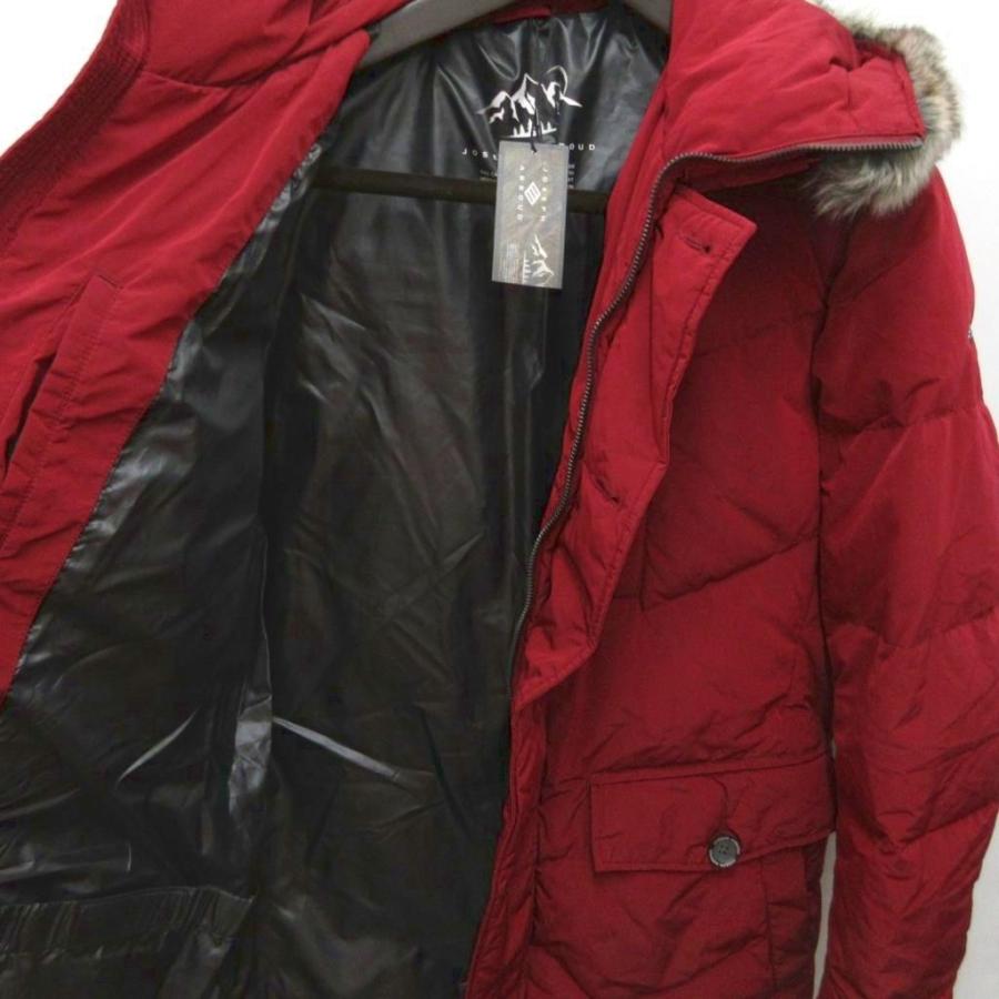 未使用品 ジョセフアブード JOSEPH ABBOUD タグ付き Pe/Nyピーチ ダウンコート フェイクファー ロング丈 フード L 赤 レッド メンズ